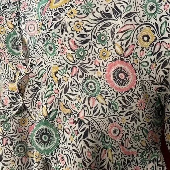 CAbi Poet Blouse - Floral Print Flutter Sleeve Top Size XS - Picture 6 of 7